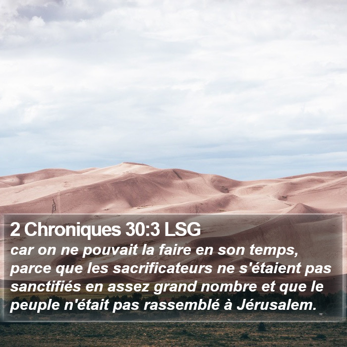 2 Chroniques 30:3 LSG Bible Study