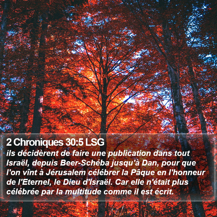 2 Chroniques 30:5 LSG Bible Study