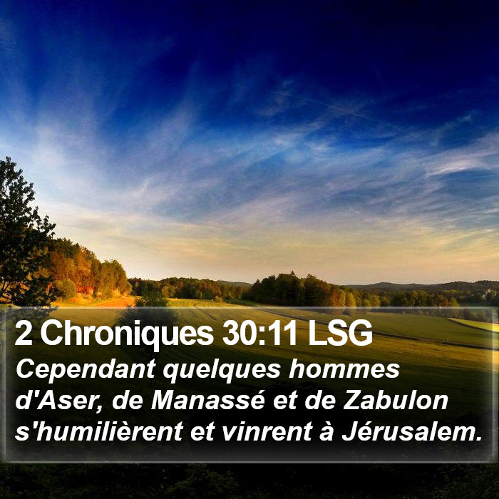 2 Chroniques 30:11 LSG Bible Study