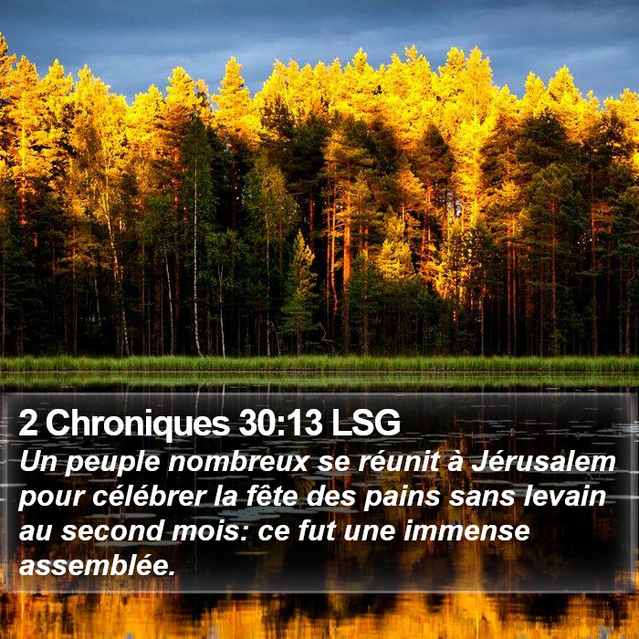 2 Chroniques 30:13 LSG Bible Study