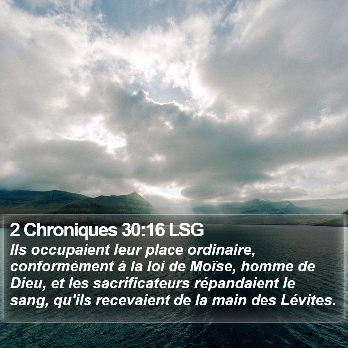 2 Chroniques 30:16 LSG Bible Study
