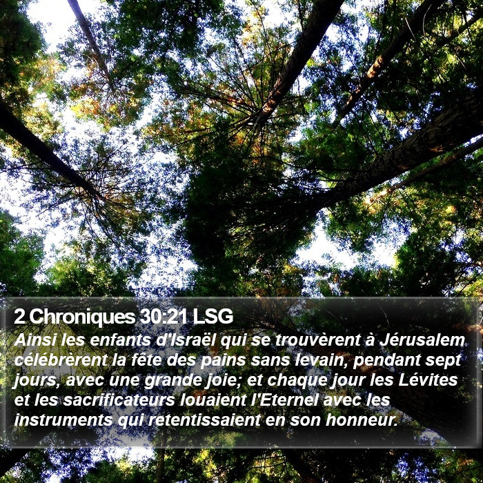 2 Chroniques 30:21 LSG Bible Study
