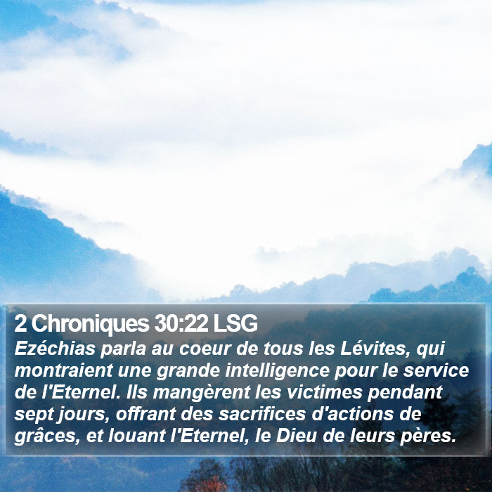 2 Chroniques 30:22 LSG Bible Study