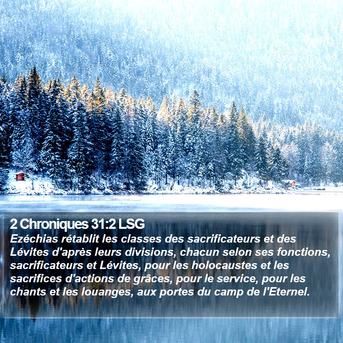 2 Chroniques 31:2 LSG Bible Study