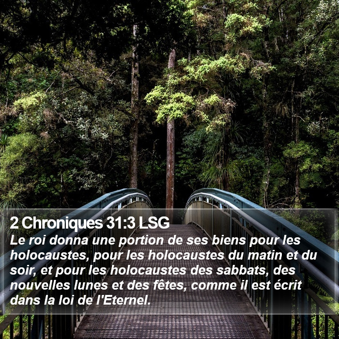 2 Chroniques 31:3 LSG Bible Study