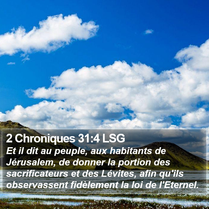 2 Chroniques 31:4 LSG Bible Study