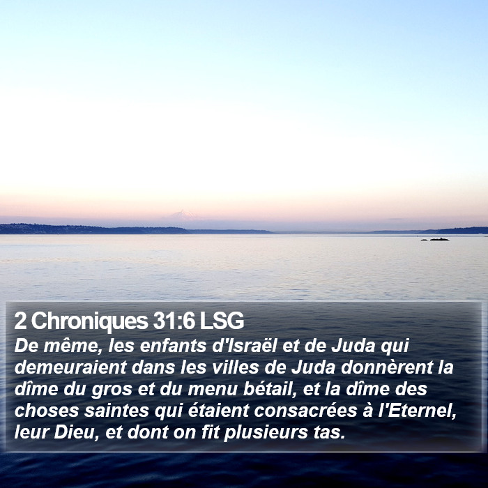 2 Chroniques 31:6 LSG Bible Study