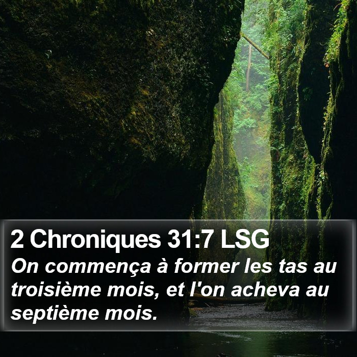 2 Chroniques 31:7 LSG Bible Study