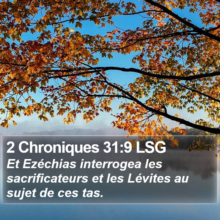 2 Chroniques 31:9 LSG Bible Study