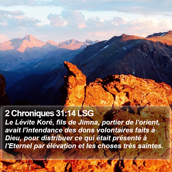 2 Chroniques 31:14 LSG Bible Study