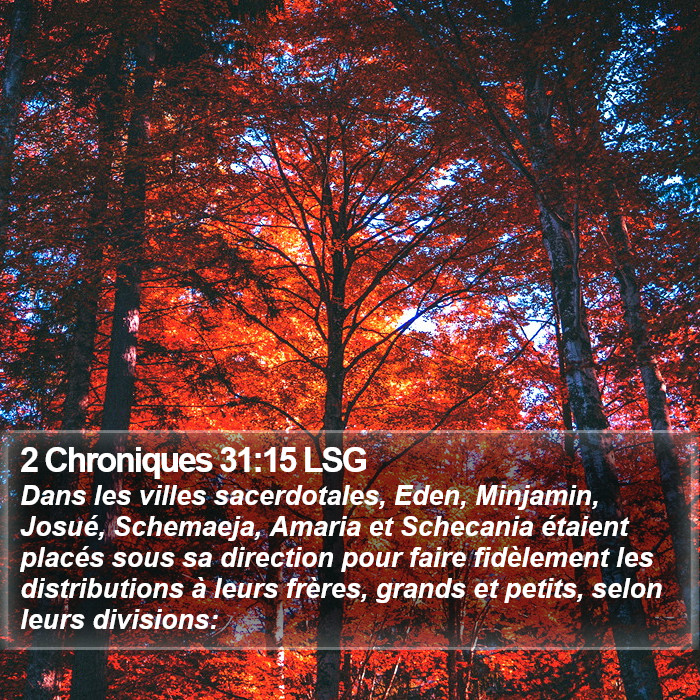 2 Chroniques 31:15 LSG Bible Study