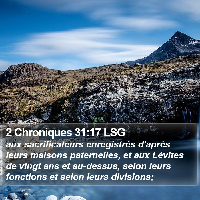 2 Chroniques 31:17 LSG Bible Study