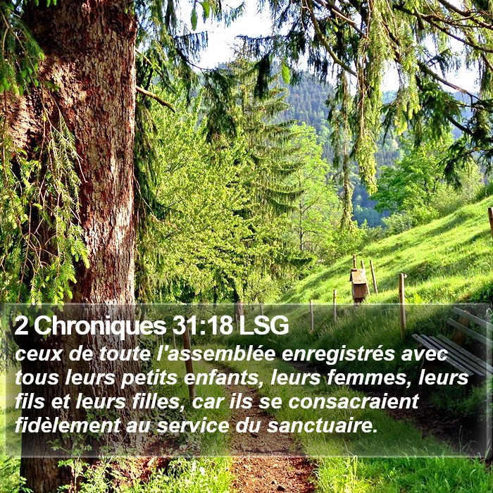 2 Chroniques 31:18 LSG Bible Study