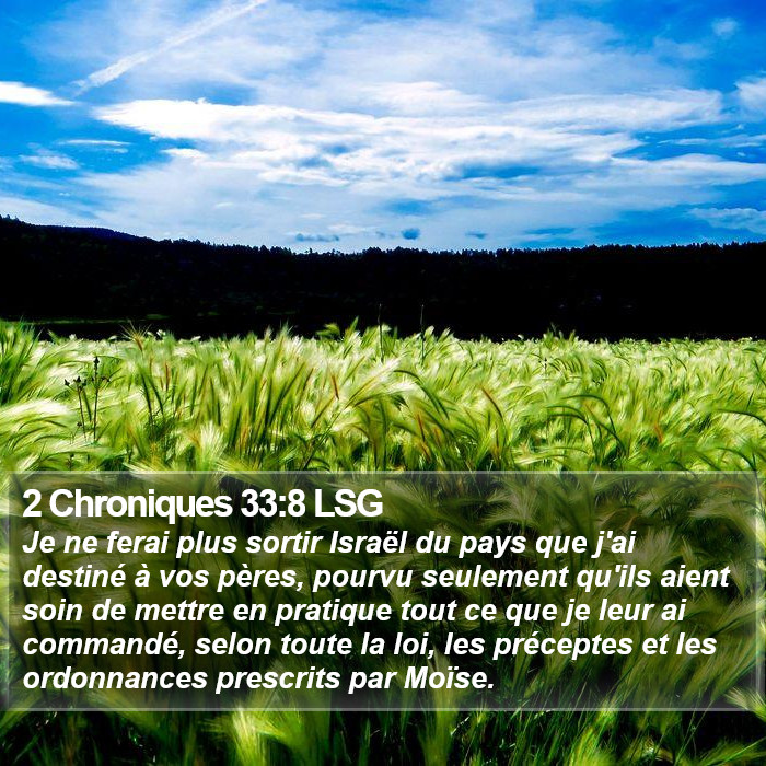 2 Chroniques 33:8 LSG Bible Study