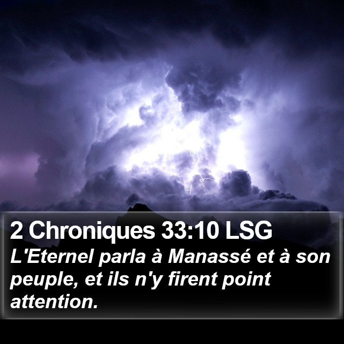 2 Chroniques 33:10 LSG Bible Study