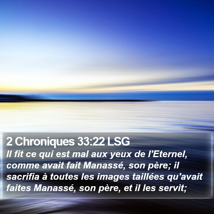 2 Chroniques 33:22 LSG Bible Study