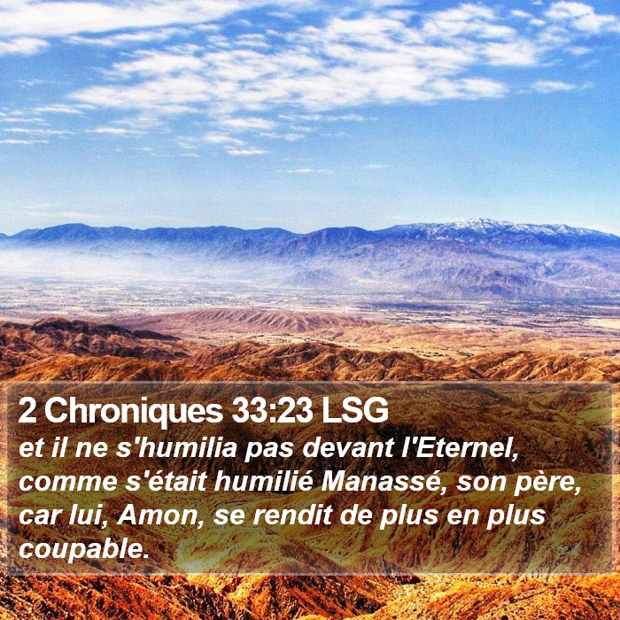 2 Chroniques 33:23 LSG Bible Study