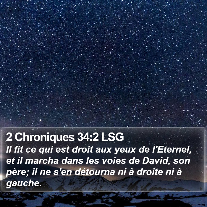 2 Chroniques 34:2 LSG Bible Study