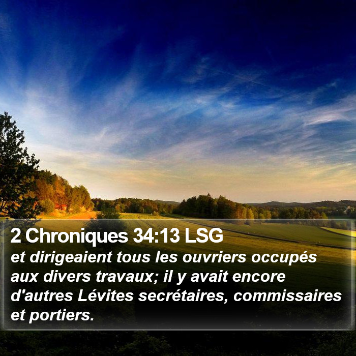 2 Chroniques 34:13 LSG Bible Study