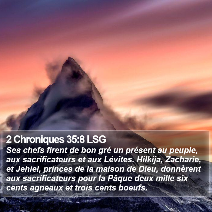 2 Chroniques 35:8 LSG Bible Study