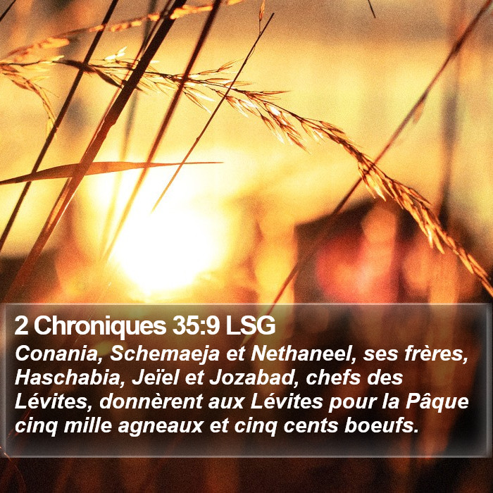 2 Chroniques 35:9 LSG Bible Study