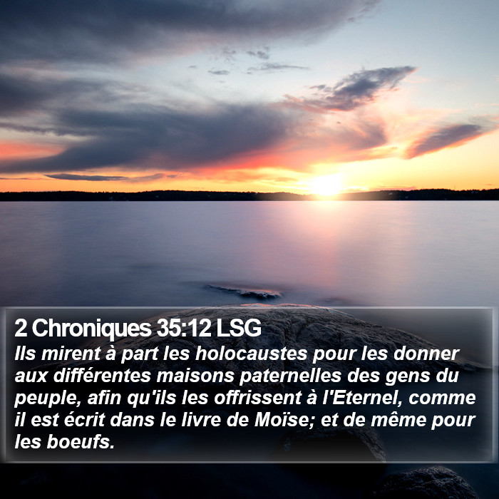2 Chroniques 35:12 LSG Bible Study