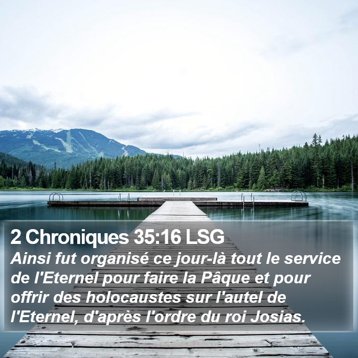 2 Chroniques 35:16 LSG Bible Study