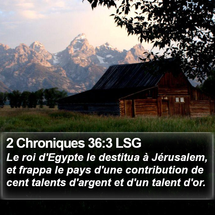 2 Chroniques 36:3 LSG Bible Study