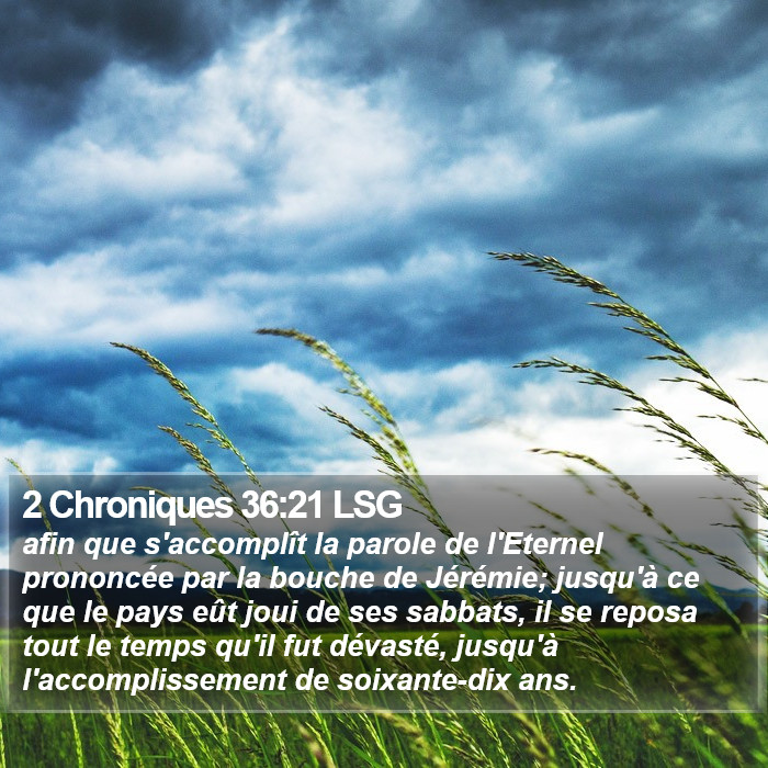 2 Chroniques 36:21 LSG Bible Study