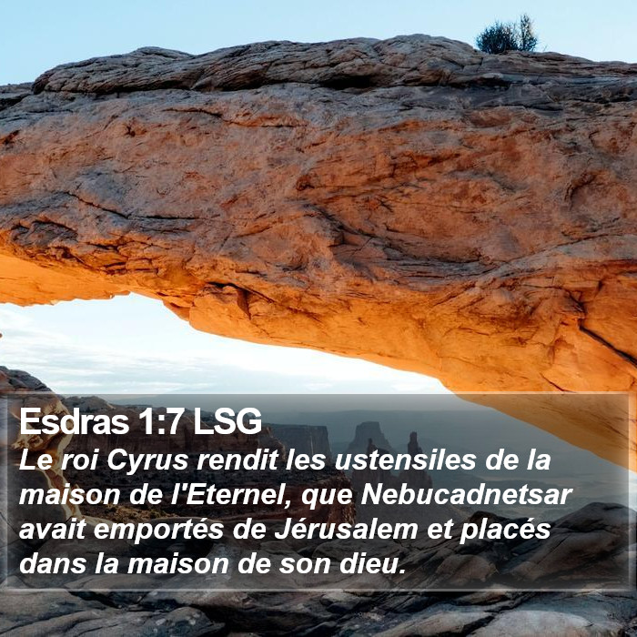 Esdras 1:7 LSG Bible Study