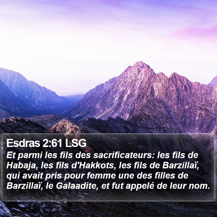 Esdras 2:61 LSG Bible Study