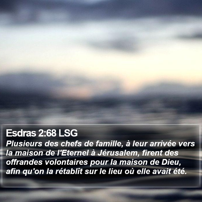 Esdras 2:68 LSG Bible Study