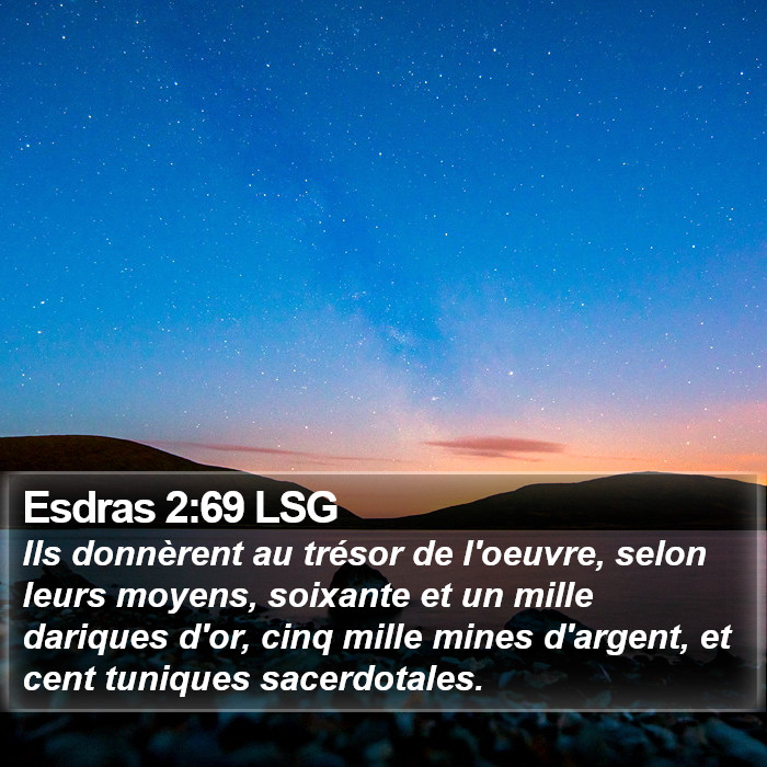 Esdras 2:69 LSG Bible Study