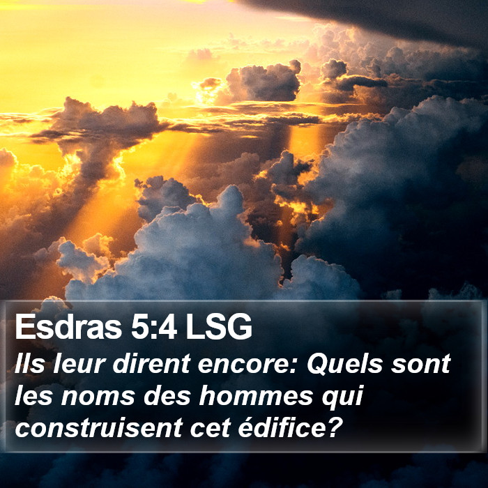 Esdras 5:4 LSG Bible Study