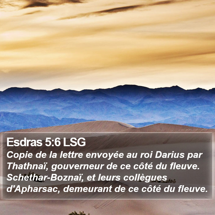 Esdras 5:6 LSG Bible Study