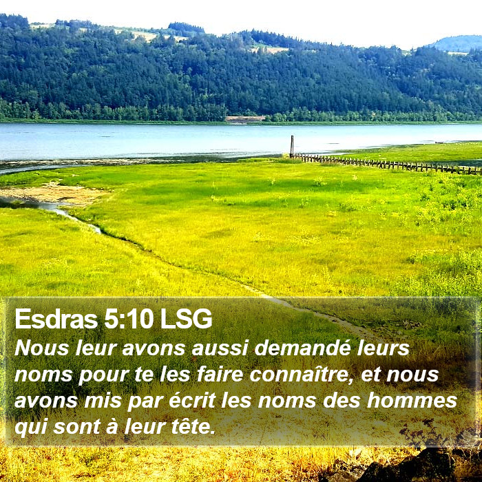 Esdras 5:10 LSG Bible Study