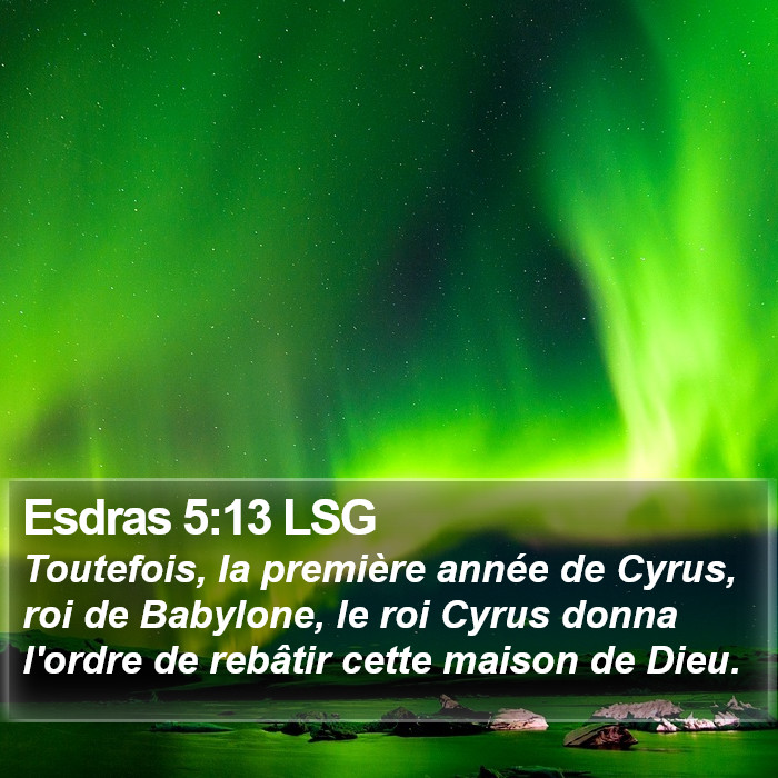 Esdras 5:13 LSG Bible Study