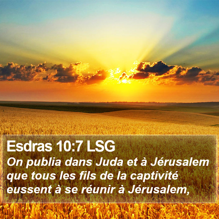 Esdras 10:7 LSG Bible Study