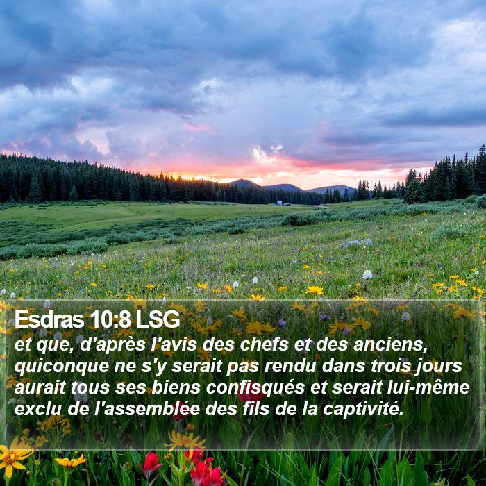 Esdras 10:8 LSG Bible Study