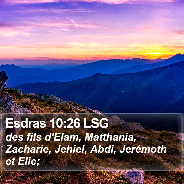 Esdras 10:26 LSG Bible Study