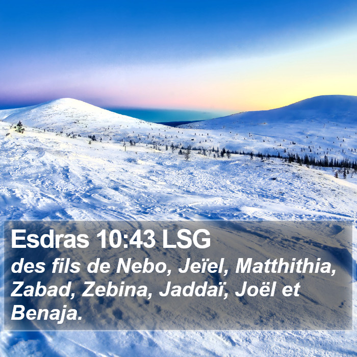 Esdras 10:43 LSG Bible Study