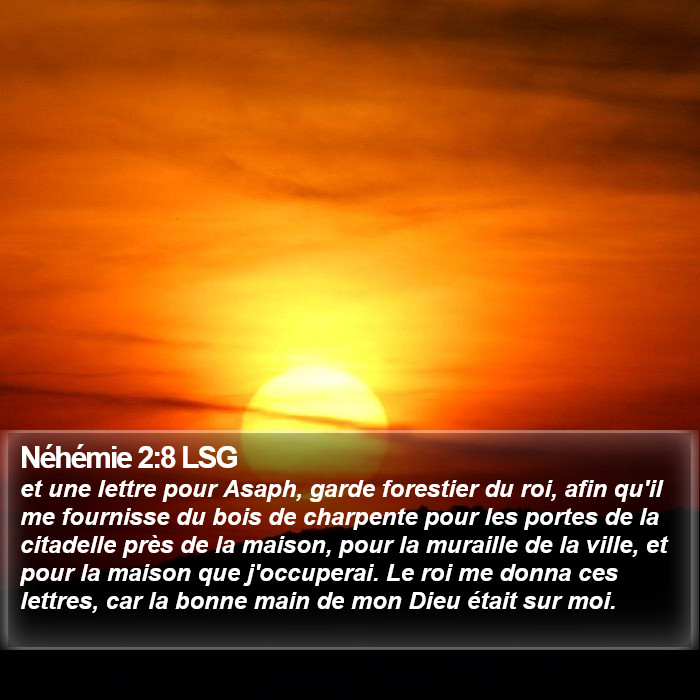 Néhémie 2:8 LSG Bible Study