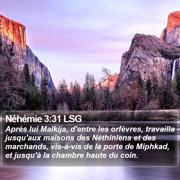 Néhémie 3:31 LSG Bible Study