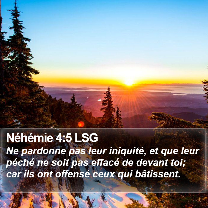 Néhémie 4:5 LSG Bible Study