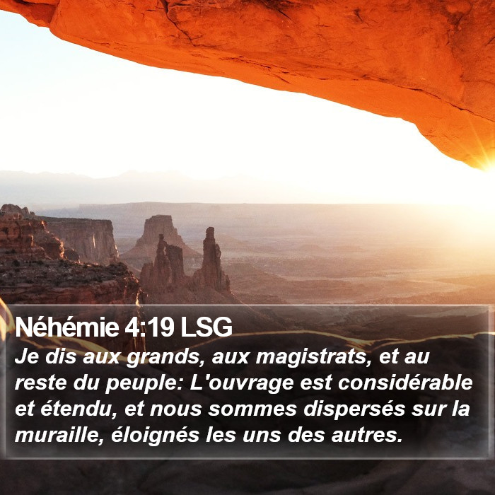 Néhémie 4:19 LSG Bible Study