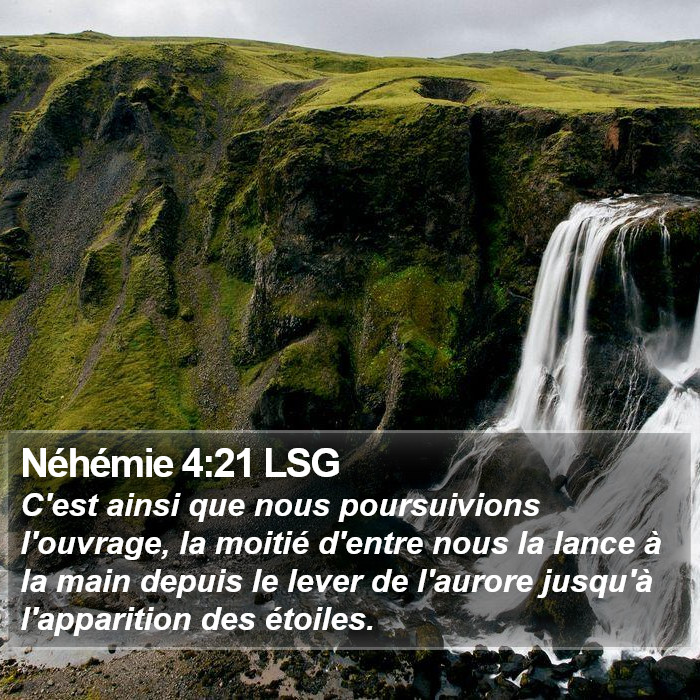 Néhémie 4:21 LSG Bible Study