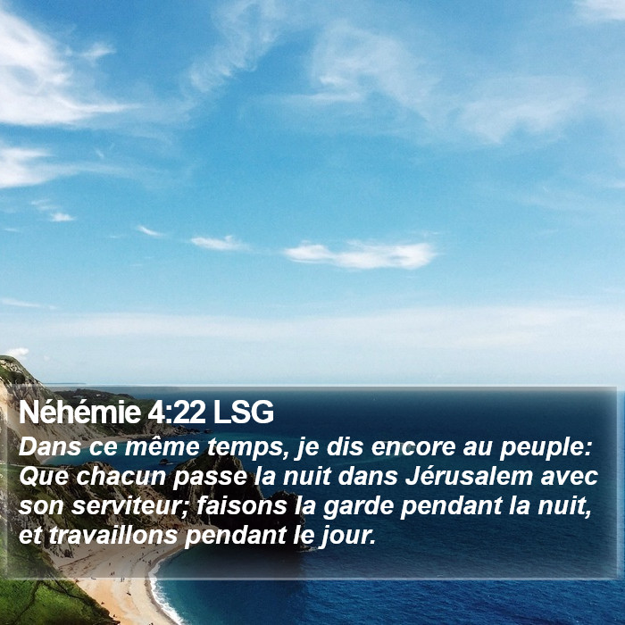 Néhémie 4:22 LSG Bible Study