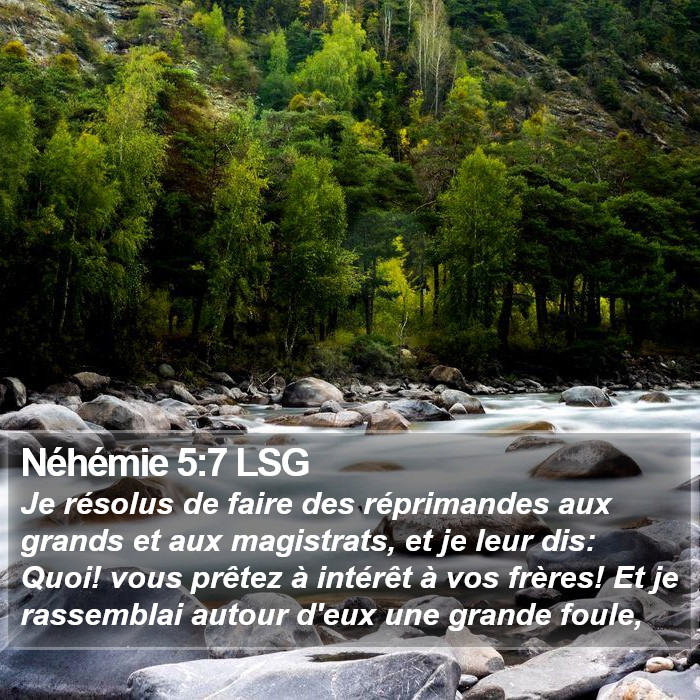 Néhémie 5:7 LSG Bible Study