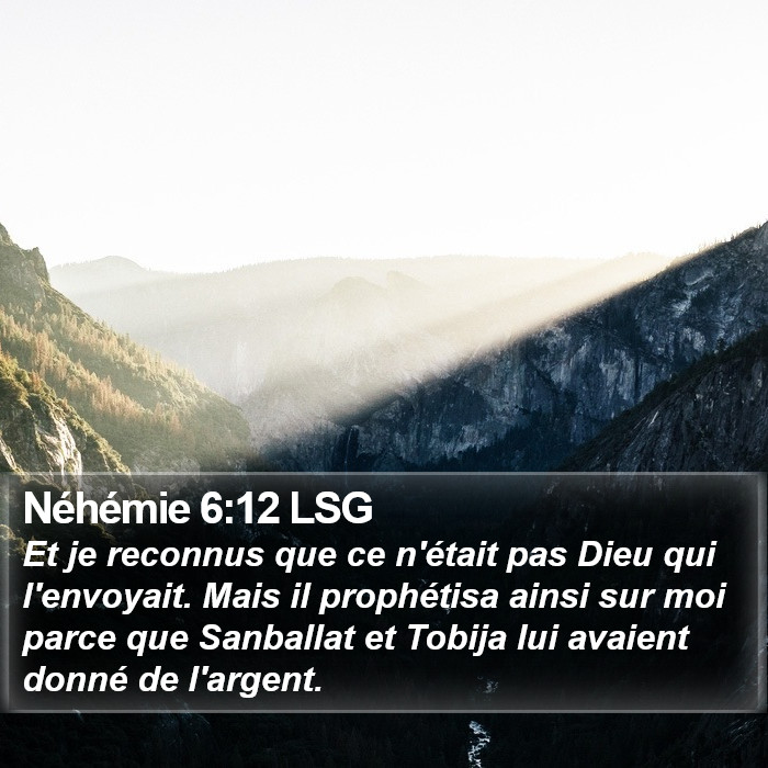 Néhémie 6:12 LSG Bible Study