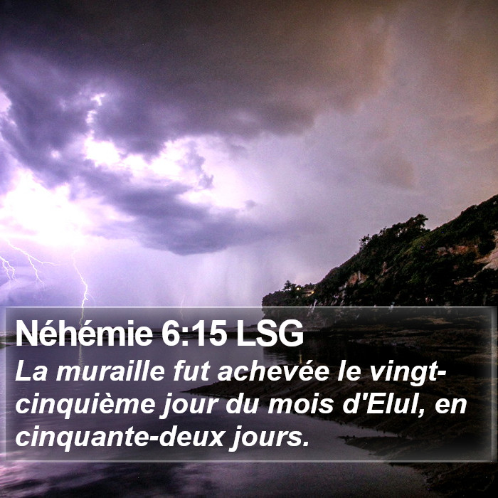 Néhémie 6:15 LSG Bible Study